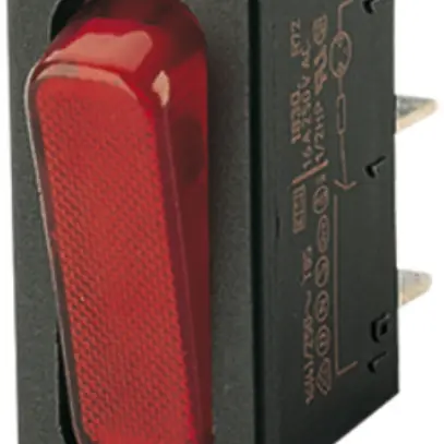 interrupteur à bascule lumineux INC Novitronic, 20A/250V 0/1L, bouton ro, no 