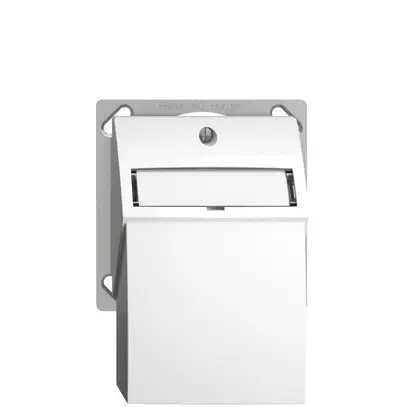 EB-Montageset EDIZIOdue, mit Flachauslasshaube, für 2×RJ45, weiss 