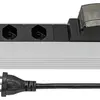 Prise multiple STEBA ALU MODULAR 19" 1UH 6×T13, avec câble 3m T12, 10A noir 