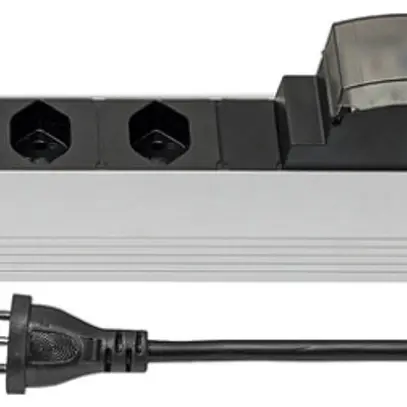 Prise multiple STEBA ALU MODULAR 19" 1UH 6×T13, avec câble 3m T12, 10A noir 