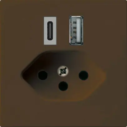 Presa di carica USB kallysto 18W PD 1×tipo A 1×tipo C T13 marrone 