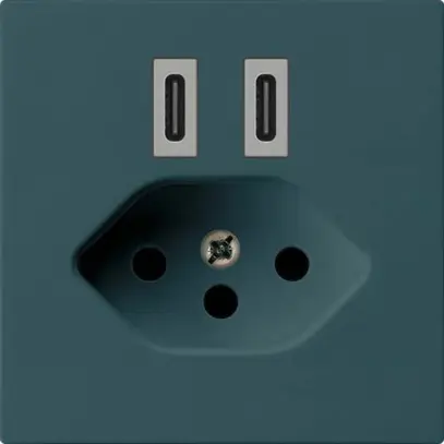 Presa di carica USB Hager kallysto C-C 20W+T13 5V 60×60mm antracite 