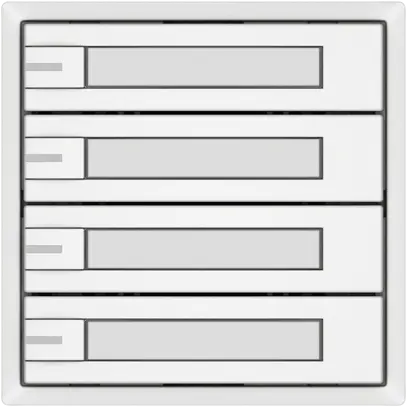 Poussoir KNX RGB EDIZIO.liv SNAPFIX® capteur temp.RGB-LED étiqu.4×com.1T bc 