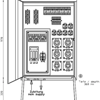 Armadio di distribuzione Demelectric 100A 69kVA NH00 IP44 rosso 