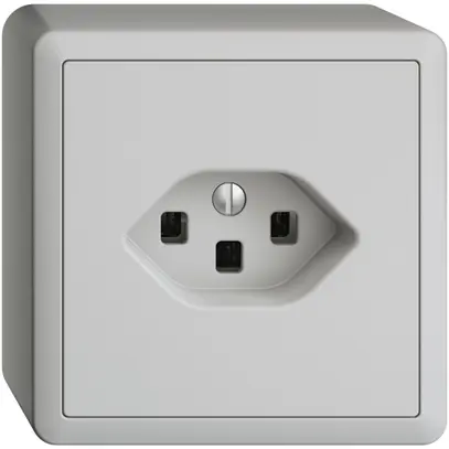 Prise AP EDIZIOdue T23 16A gris clair, avec bornes enf. 