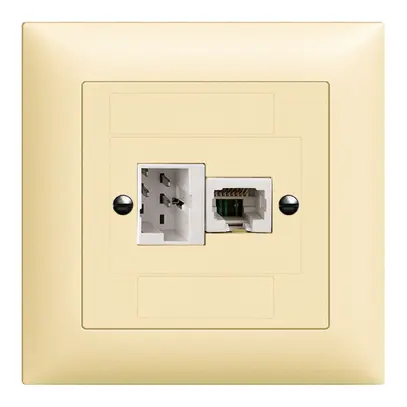 Prise ENC xDSL RJ45/TT83 vanille, ITplus EDIZIOdue, avec filtre 