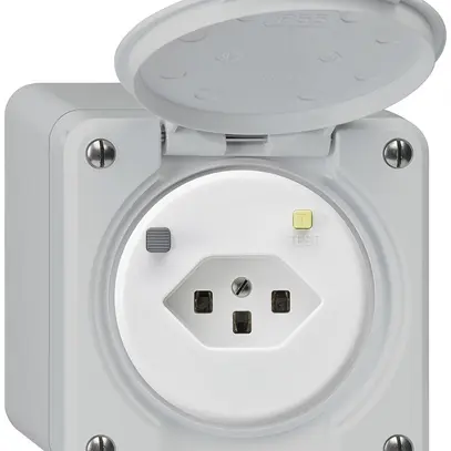 Presa FI AP robusto T23 30mA grigio chiaro 