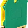 Morsetto di terra componibile Woertz 1.5…4mm² vite 2×1 DIN 35mm verde/giallo 