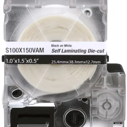 Cassette d'étiquettes Panduit MP, auto-laminant, 25.4×38.1mm clair/blanc 