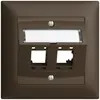 UP-Montageset EDIZIOdue, mit Schrägauslasshaube, für 2×RJ45, coffee 
