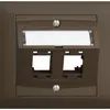 Kit de montage INC Edue BKE, avec capot de sortie oblique, pour 2×RJ45, coffee 