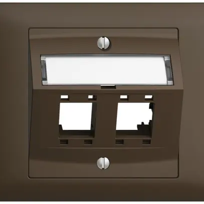 EB-Montageset EDIZIOdue BKE, mit Schrägauslasshaube, für 2×RJ45, coffee 