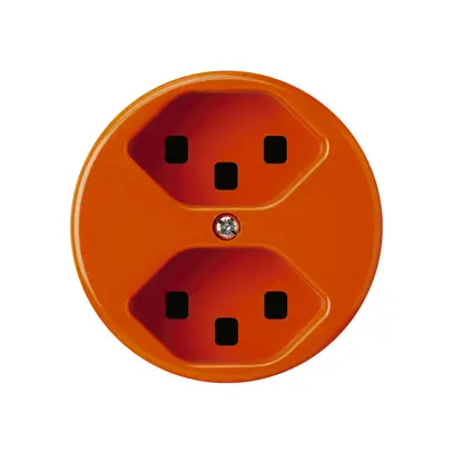 Insert pour prise basico 2×type 23 orange avec bornes enfichables 