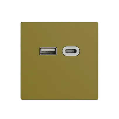 Presa USB 18W tipo A + tipo C Feller EDIZIOdue F 230V 3600mA olive 