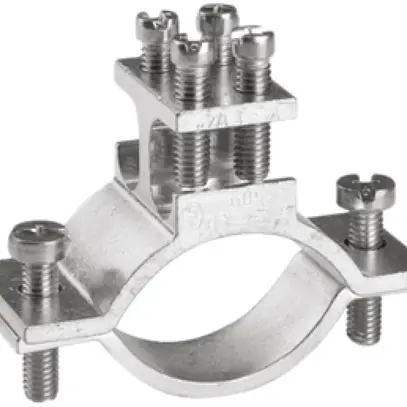 Brida di messa a terra AGRO 1…1 1/4" (33.5…41.9mm), 2×4…50mm²/Ø8mm 