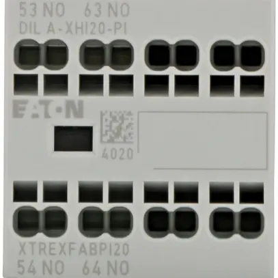 Contact auxiliaire Eaton, 2P, Ith=16A, 2F, fixation frontale, bornes Push-in 