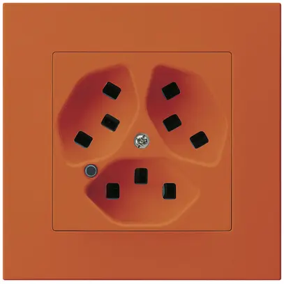 Presa INC Hager KPR, 3×T23, illuminata, 16A 250V, arancione 