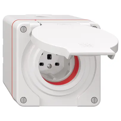 Prise NAP NEVO, 1×T25, IP55 d'après SN 441011, a.joint rouge, blanc 