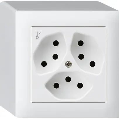 AP-Steckdose kallysto 3×T13/1S weiss 