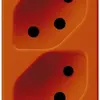EB-Steckdose Hager 4×Typ 13 1×geschaltet FLF orange 