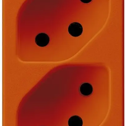 EB-Steckdose Hager 4×Typ 13 1×geschaltet FLF orange 