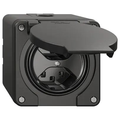 Presa NAP NEVO, 2×T23, IP21, nero 