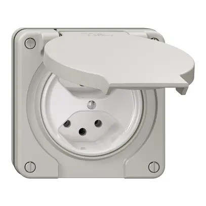 Prise NUP NEVO, 2×T13, IP21, gris clair 