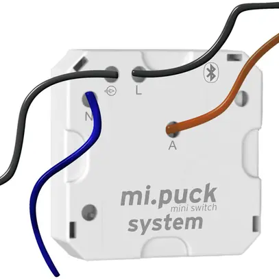 Attuatore-commutatore RF INS mi.puck switch EA 16.11 pro4, 1-canale 230V/5A, BT 