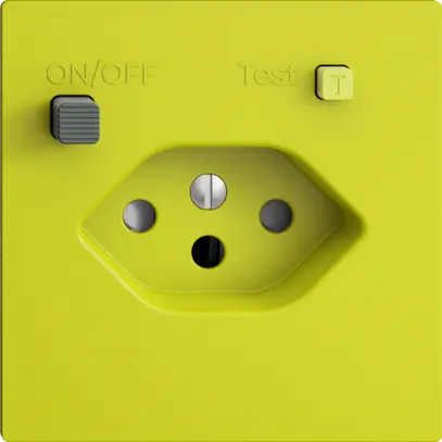 Prise ENC EDIZIOdue T13 FI 30mA F, shutter, lemon 