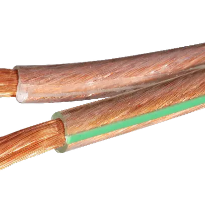 Câble plat p.haut-parleur/2x4mm² tr-vt Bobine à 100m 