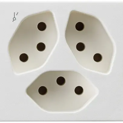 Presa FLF Hager 3×tipo 13 1×S D bianco 