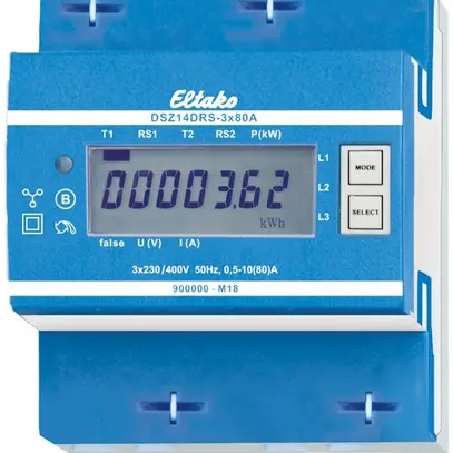 Contatore energia AMD Eltako DSZ14DRS MID, 3×80A RS485 tariffa singola/doppia 