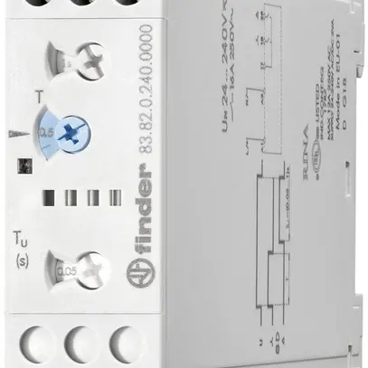 Relais temporisé INC Finder 83.82, 2F 16A 24…240VAC/DC relais étoile-triangle 