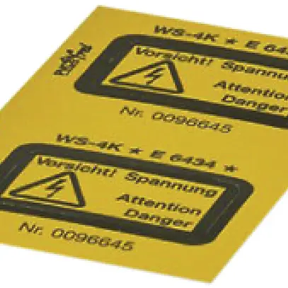 Placca di avviso WS-4K auto-adesivo Vorsicht Spannung nero 
