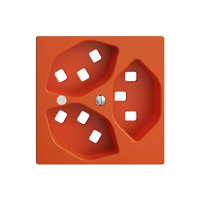 Kit frontal EDIZIOdue orange 60×60mm 3×T23, lentille, 