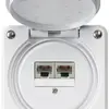 Scatola di raccordo INC robusto IP55 bianco 2×RJ45/s CUC separate 