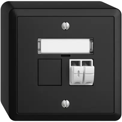 Prise audio AP Push Type EDIZIOdue FX, 1×, kit d'inscription, noir 