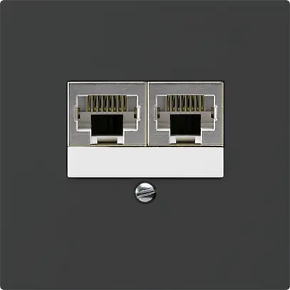 Boîte ENC kallysto 2×RJ45s noir parallèle 