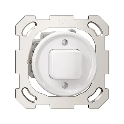UP-Sonnerie-Drucktaster Sdue, 16A 230 VAC, 77×77mm, mit Steckklemmen weiss 