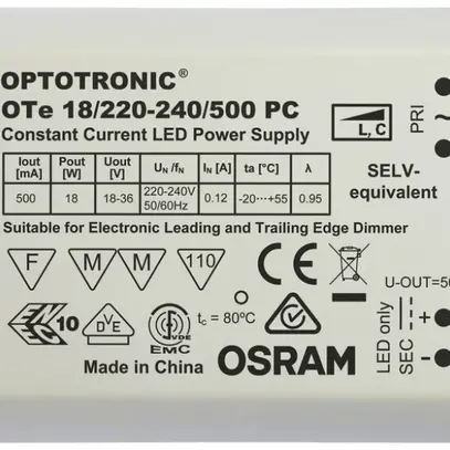Convertitore LED Osram OTe PC 500mA, 18W 