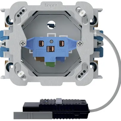 Presa INS 1×tipo 13/23 Hager L2 cavo tondo con scatola INS G3 