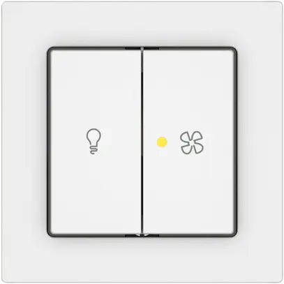 Leuchtdruckschalter EDIZIO.liv SNAPFIX® für Licht&Venti 3/3/1L KS gelb ws 