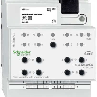 REG-Jalousieaktor KNX Schneider Electric 4×24V MTN648704 
