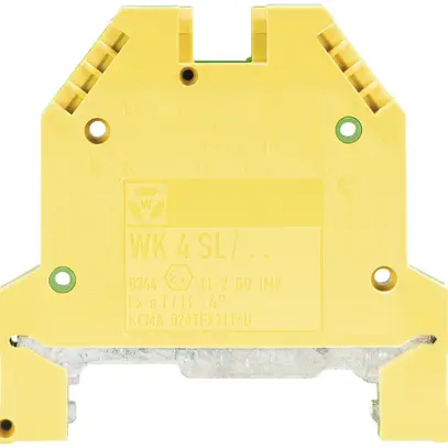 Borne de terre joignable WK 0.5…6mm² 2×racc.vis 1 ét.rail DIN 35mm vt/jn 