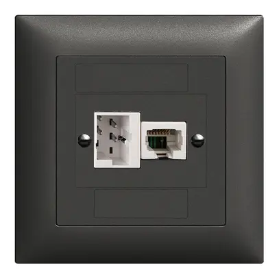 Prise de raccordement INC xDSL RJ45/TT83 noir ITplus EDIZIOdue avec filtre 