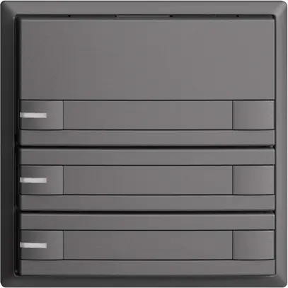 Pulsante INC KNX 3×EDIZIOdue grigio scuro RGB con LED con inserto carta 