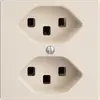Presa EDIZIOdue 2×T23 crema, 16A, con morsetti innest. 