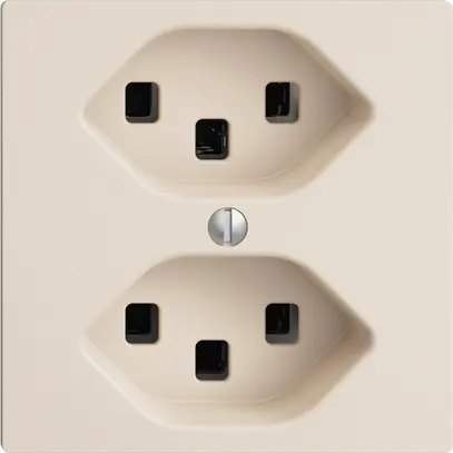 Presa EDIZIOdue 2×T23 crema, 16A, con morsetti innest. 