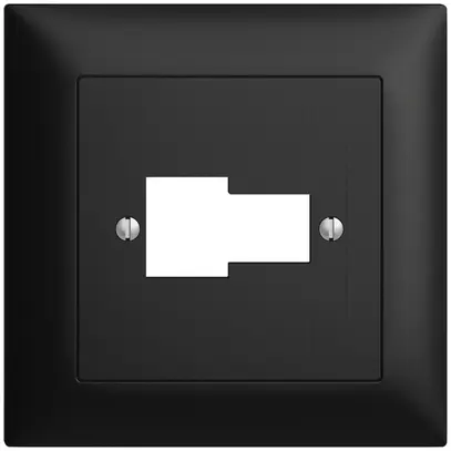 Kit frontal EDIZIOdue noir 88×88mm 1×TT 1×RJ45 