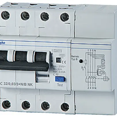 Disjoncteur différentiel Doepke FIC C 3L+N 13A 300mA 6kA 